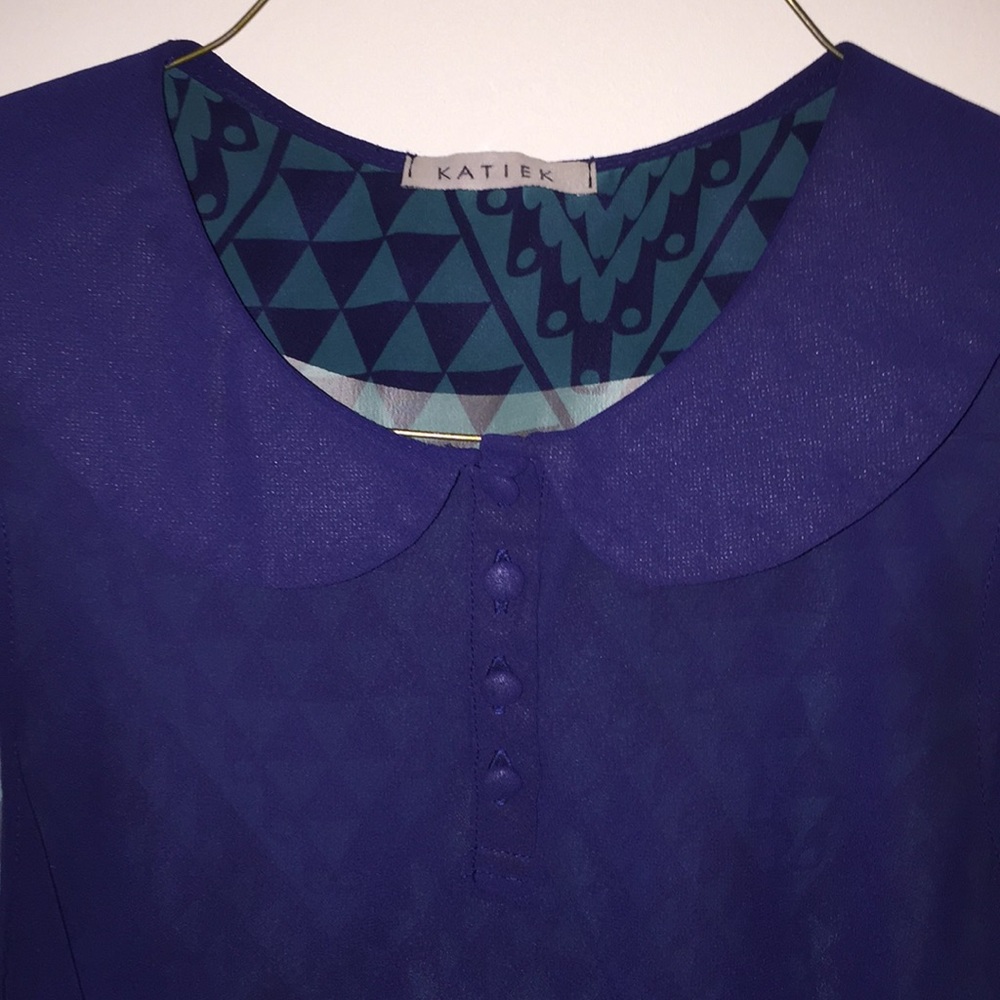 Sheer navy sleeveless blouse M